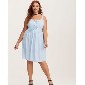 NWT Torrid Floral Lace Up Challis Tank Dress